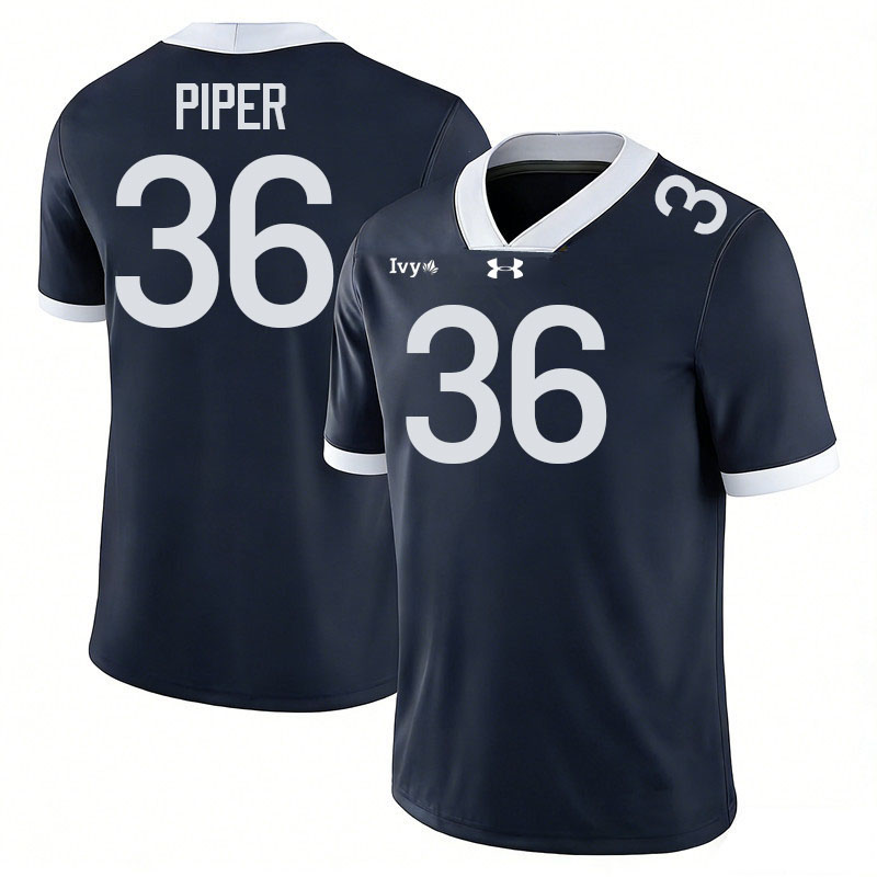 Yale Bulldogs #36 Noah Piper College Football Jerseys,Uniforms Stitched-Navy